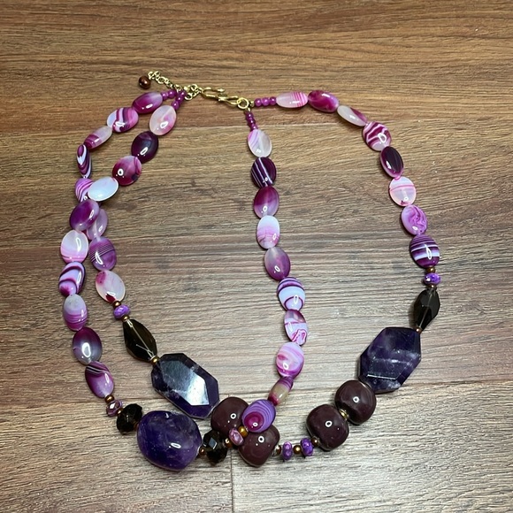 Barse Necklace, Genuine Multi-Stones with Bronze Chain. MSRP $120 - Picture 5 of 9